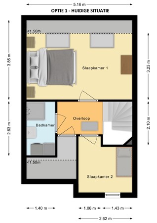 Plattegrond - Jacob Marisstraat 34, 7731 MT Ommen - Eerste verdieping - Optie 1.jpg